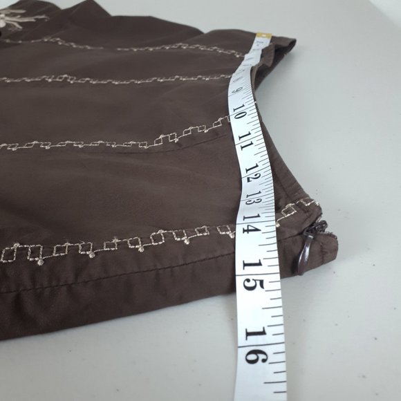 Lucy Paris Brown Embroidered Circle Skirt - Picture 2 of 12